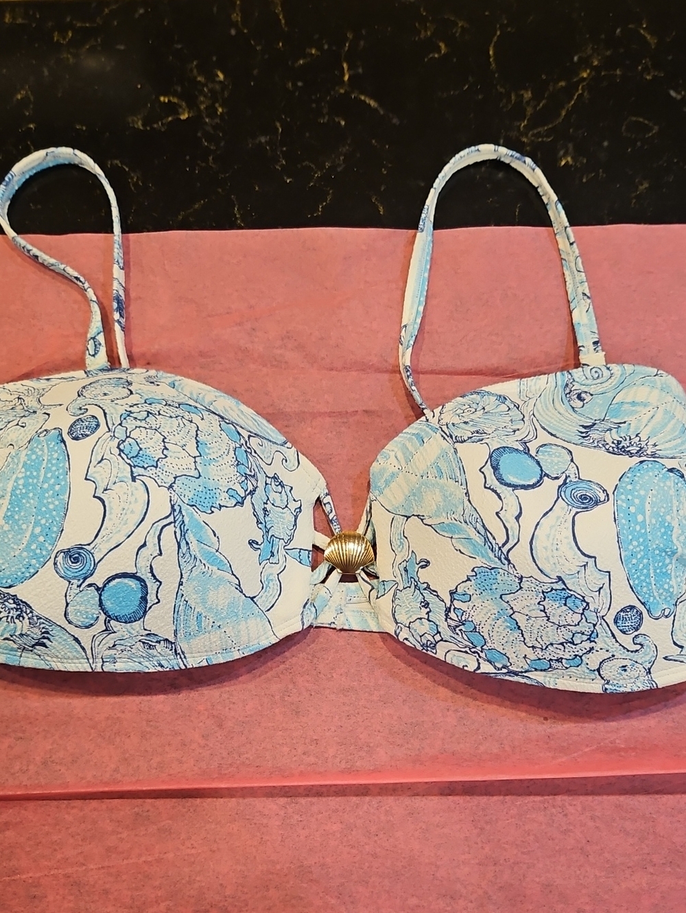 Lilly Pulitzer Blue & White Seashell Bikini Two-Piece - Picture 2 of 12